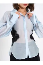 080812 Dantel Detaylı Gömlek