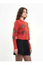 150525 Palm Tree Beaded Cardigan