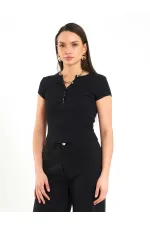 050652 Body basique à col boutonné