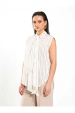 080804 Flarlı Kolsuz Gömlek