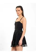 Jupe à sequins taille élastique 041183