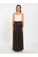 031641 Pervazlı Çift Pile Pantolon