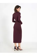 Robe midi drapée sur le devant 111699