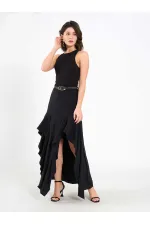 111711 Embellished Belted Dress