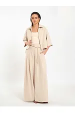 031641 Double Pleated Trousers with Trim