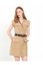 111720 Ayos Linen Mini Dress with Pocket Detail