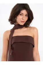 111706 Strapless Dress with Slit