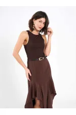 111711 Embellished Belted Dress