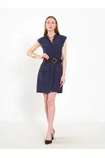 111720 Ayos Linen Mini Dress with Pocket Detail