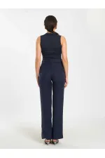 071894 Önü Fermuarlı Örme Kolsuz Body