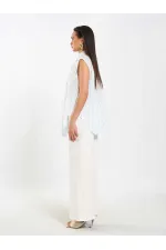 080804 Sleeveless Shirt with Flared Pattern