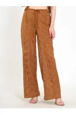 031669 Lace-Look Lined Trousers with Tie Waist
