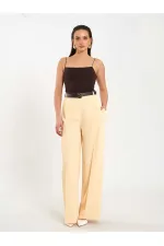 031655 Single Pleated Straight Leg Trousers