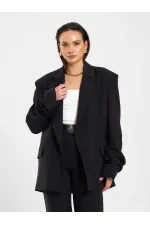 131046 Oversize Kolları Pileli Ceket