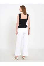 071926 Draped Front Knitted Blouse