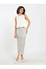 041185 Sequined Midi Skirt
