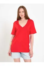 050736 V-Neck Knitted T-Shirt