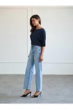 031666 Düz Paça Orta Bel Jeans