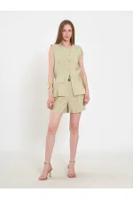 120732 Vest with Ruffled Hem