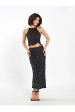 041185 Sequined Midi Skirt