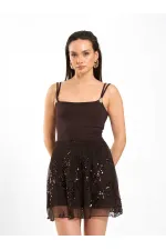 041183 Elastic Waist Sequin Skirt