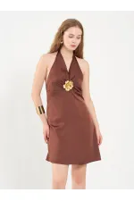 111644 Front Buckle Mini Dress