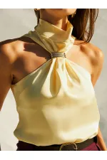071773 Buckled Satin Blouse 071773 Buckled Satin Blouse