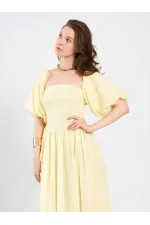 Robe en coton à manches ballon 111736 Robe en coton à manches ballon 111736