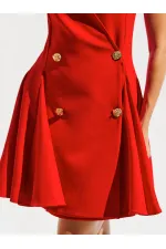 111611 Sleeveless Mini Button Detail Dress