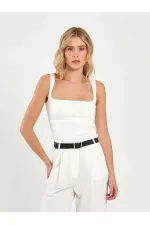 071857 Square Neck Strappy Blouse