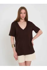050736 V-Neck Knitted T-Shirt