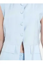 120732 Vest with Ruffled Hem