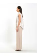 080804 Flarlı Kolsuz Gömlek