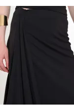 Jupe midi asymétrique à taille élastique 041197
