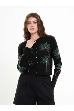 150525 Palm Tree Beaded Cardigan