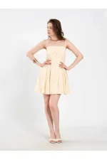 111728 Askılı Mini Godeli Elbise 111728 Askılı Mini Godeli Elbise