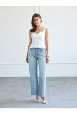 031666 Düz Paça Orta Bel Jeans