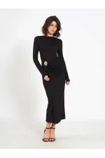 111699 Front Draped Midi Dress