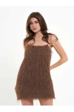 111658 Saçaklı Mini  Elbise