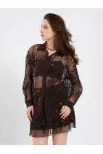 080807 Sequined Trimmed Shirt 080807 Sequined Trimmed Shirt