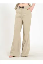 031673 Stella Straight Leg Trousers with Belt Buckle