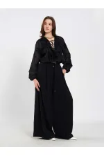 031676 Pleated Loose Fit Belted Trousers