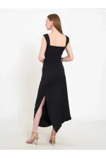 Jupe midi asymétrique à taille élastique 041197