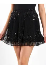 Jupe à sequins taille élastique 041183