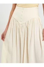 Jupe longue boutonnée sur le devant, style corset, référence 041171