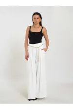 031641 Pervazlı Çift Pile Pantolon