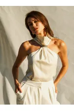 071773 Buckled Satin Blouse 071773 Buckled Satin Blouse