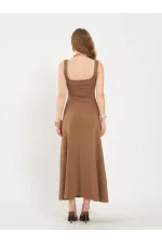 111687 Midi Volanlı Elbise