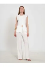 120732 Vest with Ruffled Hem