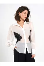 Chemise à détails en dentelle 080812